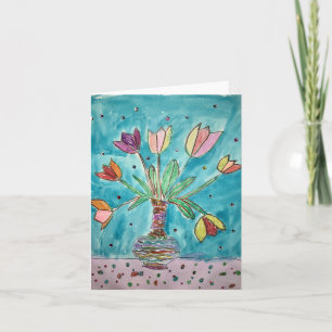 Petite carte de voeux vierge (Tulipes)