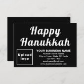 Petite carte noire pour les entreprises Hanoukka (Devant / Derrière)