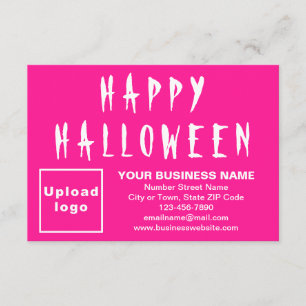Petite carte plat rose Halloween d'affaires