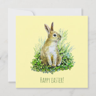 Petite carte postale d'aquarelle lapin