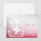 Petite Carte Postale Florale Fée (Devant / Derrière)