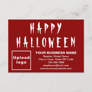 Petite carte rouge d'Halloween d'affaires