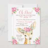 Petite cerf bébé fille douche Invitations (Devant)