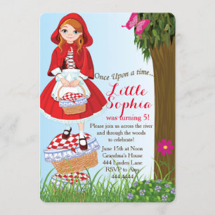 Petite chaperon rouge Invitations de fête d'annive