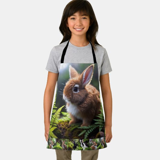 Petite Charm: het bruine en witte dwergkonijn Schort (Insitu)