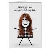 Petite chatte fille avec cheveux et citation (Devant)