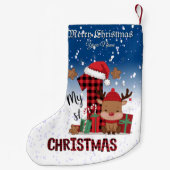 Petite Chaussette De Noël 1er Noël Santa Hat White Neige Bébé Reindeer (Dos)