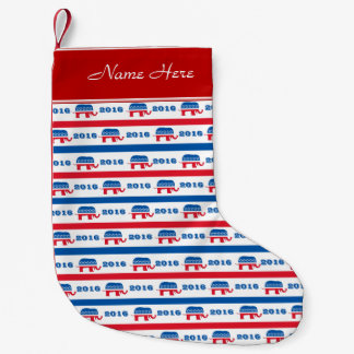 Petite Chaussette De Noël 2016 rayures républicaines patriotiques d'éléphant