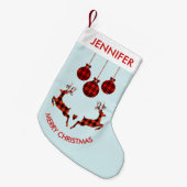 Petite Chaussette De Noël 2 cerfs de Noël saut de style rustique (Devant (Accrochage))