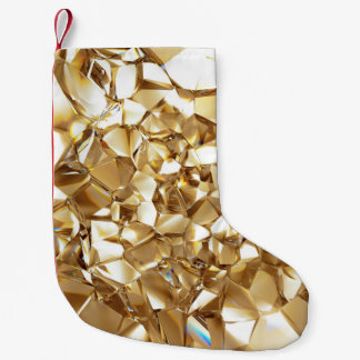 Petite Chaussette De Noël 3D abstraite texture or cristal.