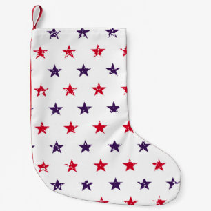 Petite Chaussette De Noël 4 juillet Étoiles Grunge Abstrait Motif sans coutu