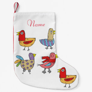 Petite Chaussette De Noël 5 Oiseaux amusants Thunder_Cove