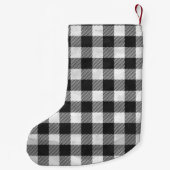 Petite Chaussette De Noël à damiers Plaid Noir Et Blanc (Dos)