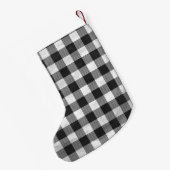 Petite Chaussette De Noël à damiers Plaid Noir Et Blanc (Dos (Accrochage))