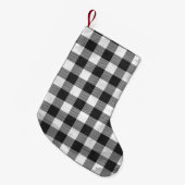 Petite Chaussette De Noël à damiers Plaid Noir Et Blanc (Devant (Accrochage))