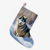 Petite Chaussette De Noël Aaskan Malamute Laisser Il Neige Noël (Devant (Accrochage))