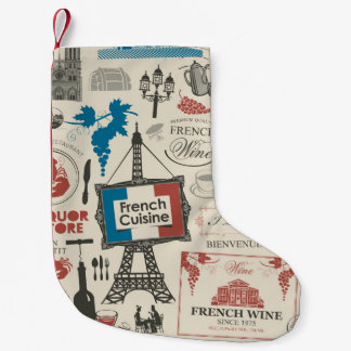 Petite Chaussette De Noël Abstract seamless pattern on the theme of France a