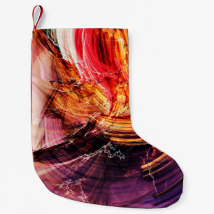 Petite Chaussette De Noël Abstrait beau violet, rouge et jaune brillant c