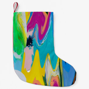 Petite Chaussette De Noël Abstrait coloré, aquarelle flou de mouvement.