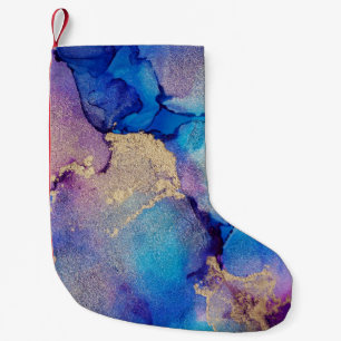 Petite Chaussette De Noël Abstrait coloré : Peinture à l'huile texturée.