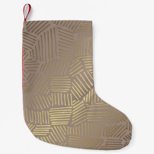 Petite Chaussette De Noël Abstrait doré, élégant arrière - plan vintage.