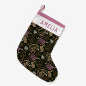 Petite Chaussette De Noël Abstrait moderne rose une ligne Formes Motif (Devant (Accrochage))