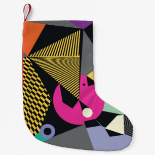 Petite Chaussette De Noël Abstrait triangles modernes arrière - plan motif i