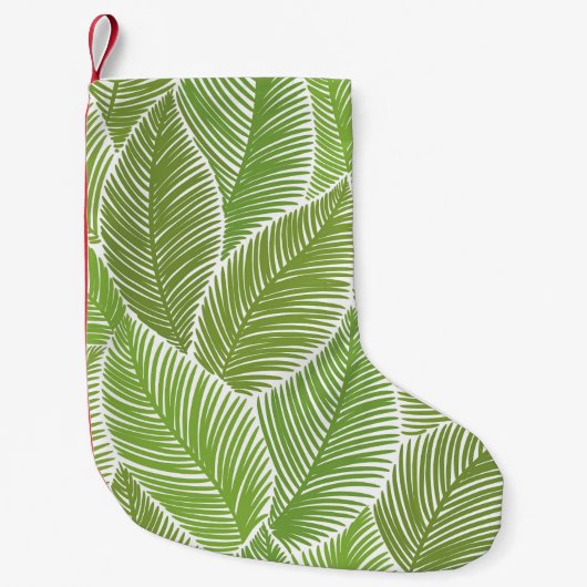 Petite Chaussette De Noël Abstrait vert fleuri, arrière - plan sans soudure. (Devant)