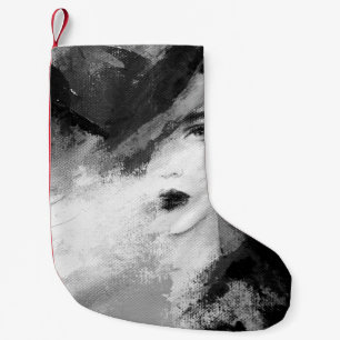 Petite Chaussette De Noël Abstraite belle femme. illustration de mode. ac