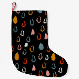 Petite Chaussette De Noël Abstraite goutte de pluie boho, doodle tribal.