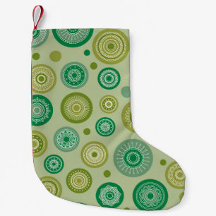Petite Chaussette De Noël Abstraits ornements ronds sans couture motif vinta