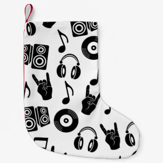 Petite Chaussette De Noël Accessoires musicaux : Motif Vintage monochrome.