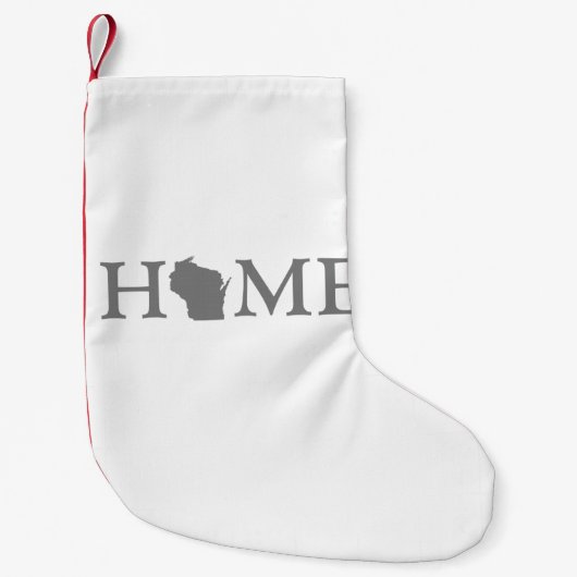 Petite Chaussette De Noël Accueil Wisconsin Mot d'art de Noël (Devant)