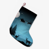 Petite Chaussette De Noël Adorable Reindeer At Night (Devant (Accrochage))