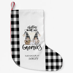 Petite Chaussette De Noël Adorables petits gnomes carreaux noir buffle