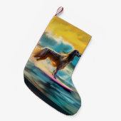 Petite Chaussette De Noël Afghan Hound Beach Surf Peinture (Devant (Accrochage))