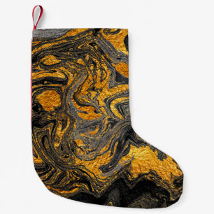 Petite Chaussette De Noël Agate Crystal. Suminagashi moderne futuriste. Swir