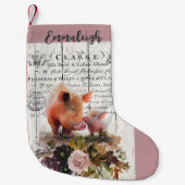 Petite Chaussette De Noël Agritourisme Floral Duroc Pigs (Devant)