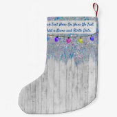 Petite Chaussette De Noël Agritourisme rustique Iridescente Rainbow Tinsel (Dos)