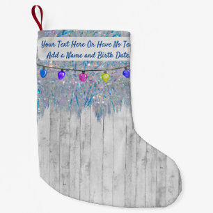 Petite Chaussette De Noël Agritourisme rustique Iridescente Rainbow Tinsel