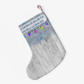 Petite Chaussette De Noël Agritourisme rustique Iridescente Rainbow Tinsel (Dos (Accrochage))