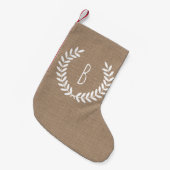 Petite Chaussette De Noël Agritourisme rustique Laurels Faux Burlap (Devant (Accrochage))
