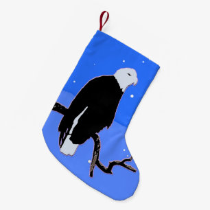 Petite Chaussette De Noël Aigle à tête blanche en hiver - Art animalier orig