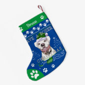 Petite Chaussette De Noël Ajouter le nom White Boxer Chien Noël (Dos (Accrochage))