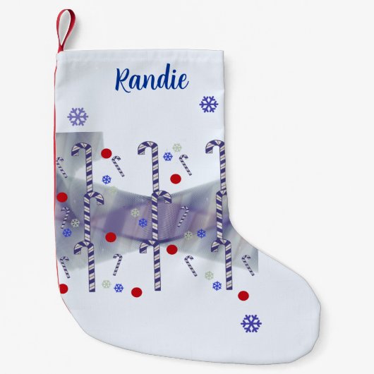 Petite Chaussette De Noël Ajouter un stockage de Sucre de canne de nom (Devant)