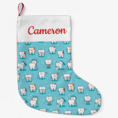 Petite Chaussette De Noël Ajoutez votre motif dentaire | mignon nommé (Devant)