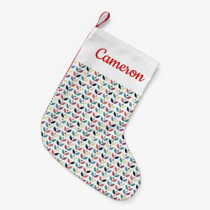 Petite Chaussette De Noël Ajoutez votre motif géométrique floral d'art