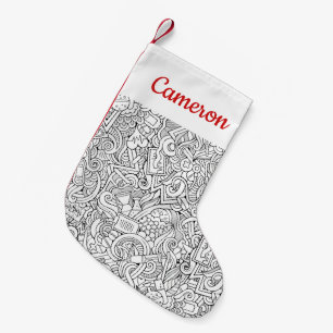 Petite Chaussette De Noël Ajoutez votre motif Médicale nommé de B&W