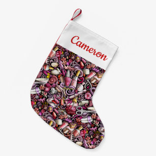 Petite Chaussette De Noël Ajoutez votre motif nommé de studio de clou de