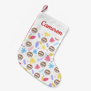 Petite Chaussette De Noël Ajoutez votre motifs tropicaux nommé de paresse